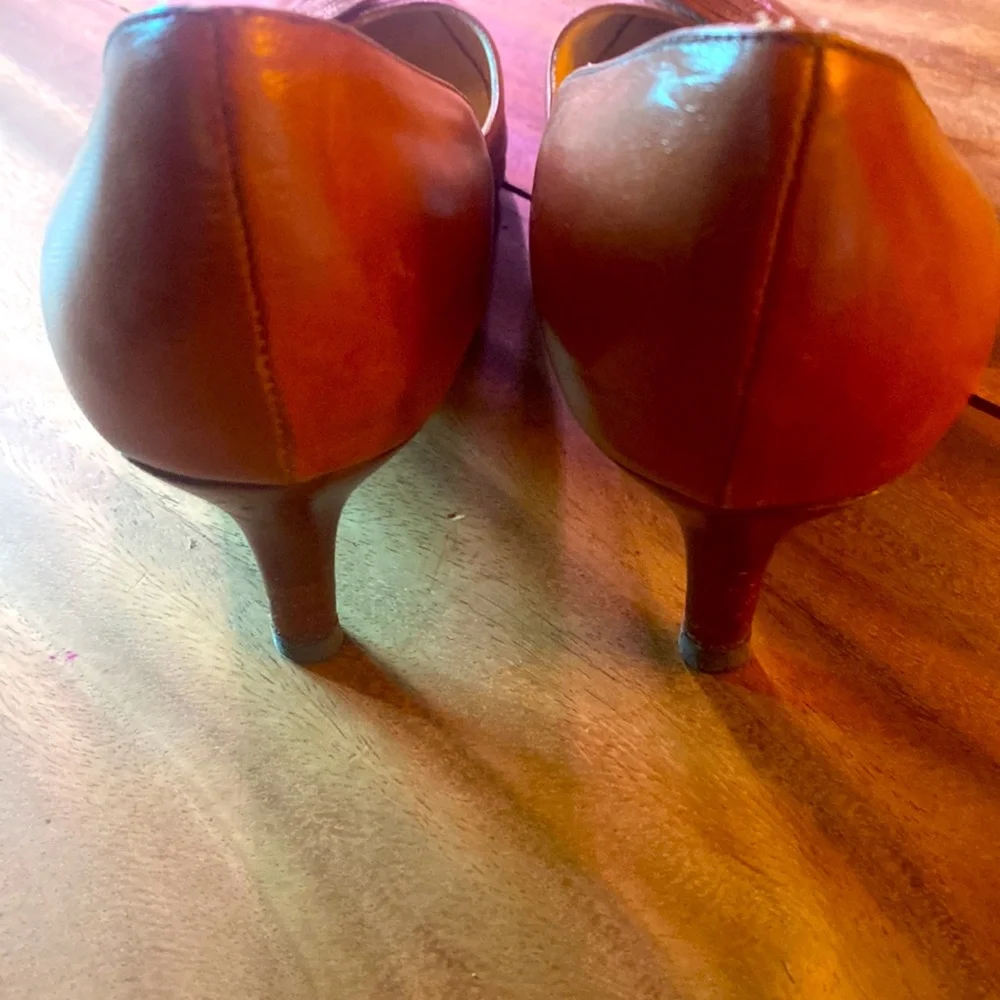 Kate Spade cognac, leather kitten heels - Picture 5 of 6